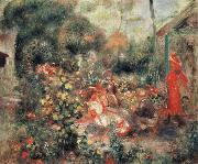 Young Girls in a  Garden in Montmartre renoir